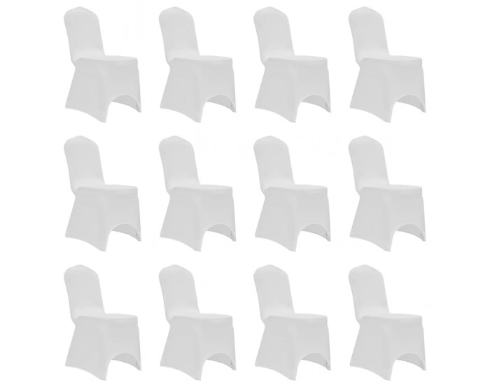 Sonata Калъфи за столове, разтегателни, бели, 12 бр