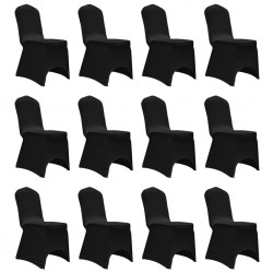 Sonata Калъфи за столове, разтегателни, черни, 12 бр - Калъфи за мебели