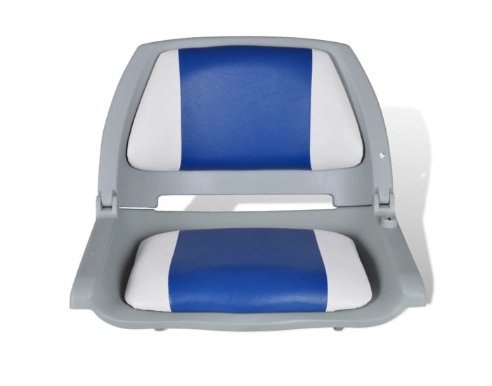Sonata Седалки за лодка 2 бр сгъваеми облегалки синьо-бели 41x51x48 см