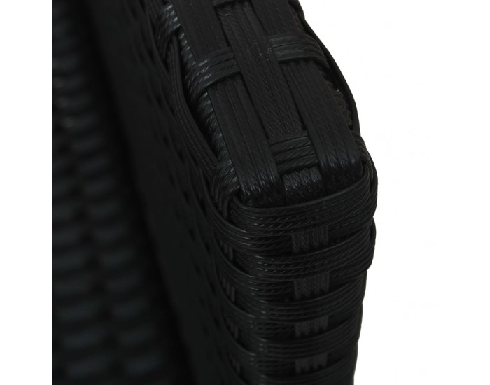 Sonata Градински комплект с възглавници, 4 части, полиратан, черен