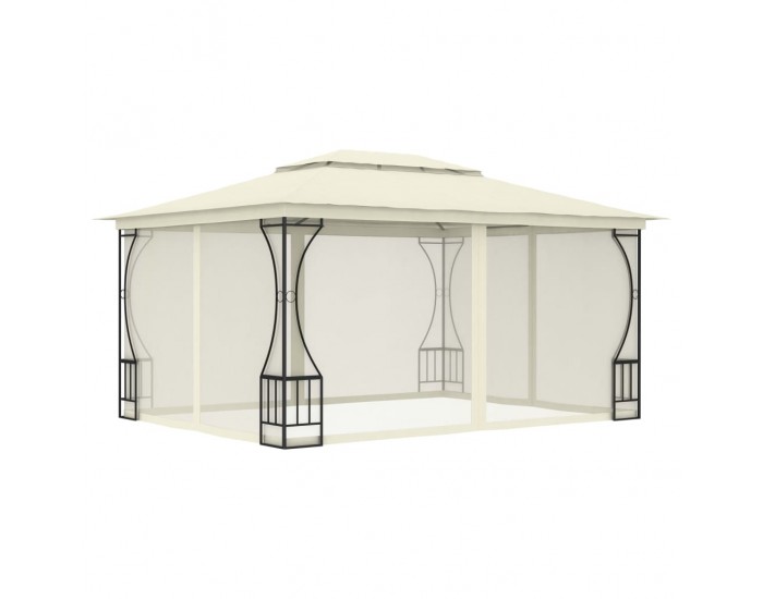 Sonata Градинска шатра със завеси, 300x400x265 см, кремава