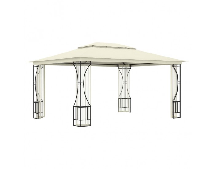 Sonata Градинска шатра със завеси, 300x400x265 см, кремава