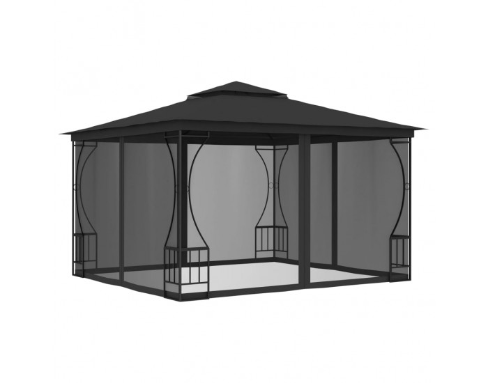 Sonata Градинска шатра със завеси, 300x300x265 см, антрацит