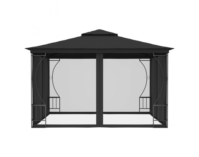 Sonata Градинска шатра със завеси, 300x300x265 см, антрацит
