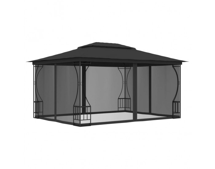 Sonata Градинска шатра със завеси, 300x400x265 см, антрацит Sonata Градинска шатра със завеси, 300x400x265 см, антрацит