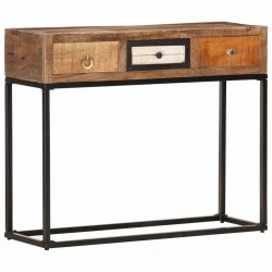 Sonata Конзолна маса, златисто, 90x30x75 см, регенерирано дърво масив - Шкафове, Витрини, Модулни секции