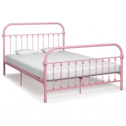 Sonata Рамка за легло, розова, метал, 140x200 см - Спалня