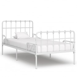 Sonata Рамка за легло с ламелна основа, бяла, метал, 90x200 см - Легла