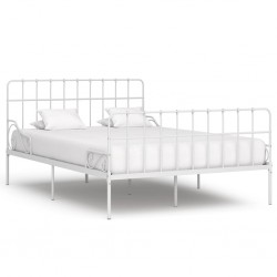 Sonata Рамка за легло с ламелна основа, бяла, метал, 120x200 см - Легла
