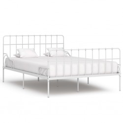 Sonata Рамка за легло с ламелна основа, бяла, метал, 140x200 см - Легла
