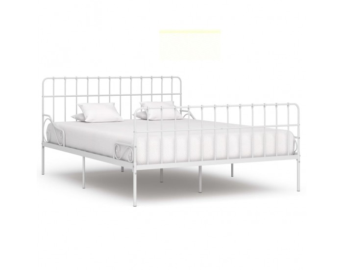 Sonata Рамка за легло с ламелна основа, бяла, метал, 200x200 см