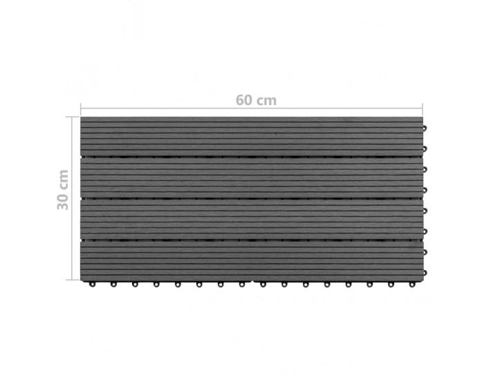 Sonata WPC плочки, 60х30 см, 6 бр, 1 м², сиви