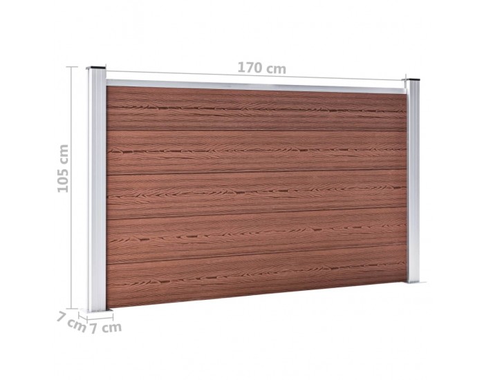 Sonata Градинска ограда, WPC, 180x105 см, кафява