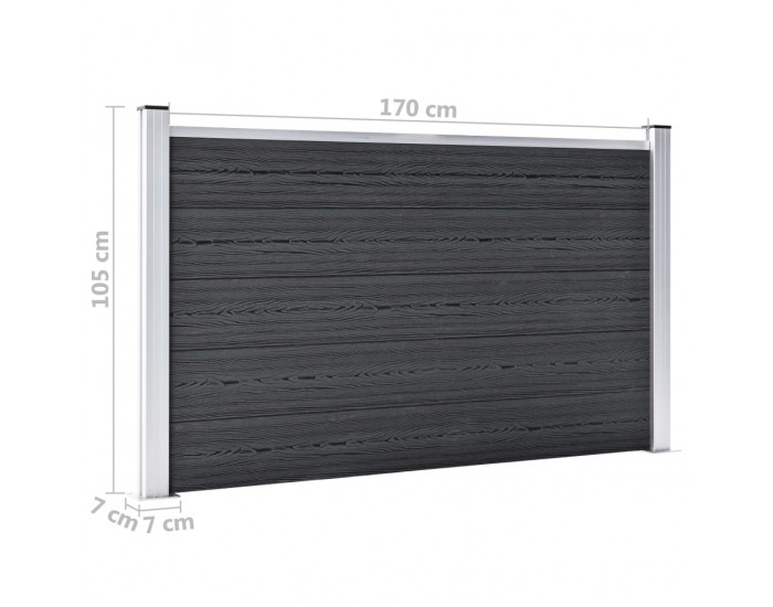 Sonata Градинска ограда, WPC, 180x105 см, сива