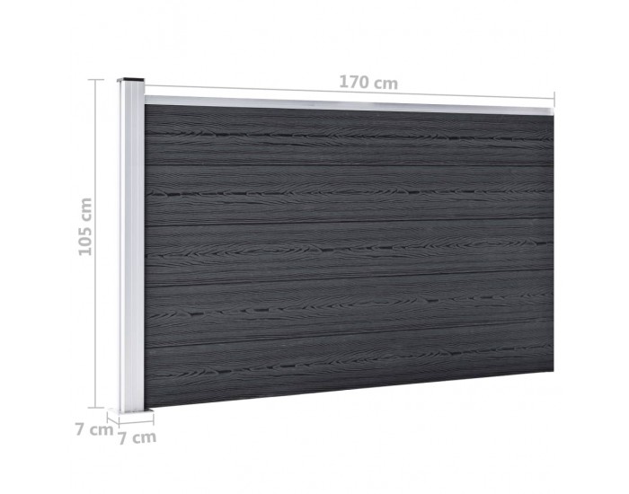 Sonata Градинска ограда, WPC, 180x105 см, сива
