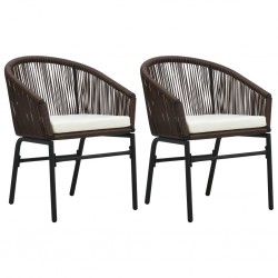 Sonata Градински столове, 2 бр, кафяв PVC ратан - Градински столове