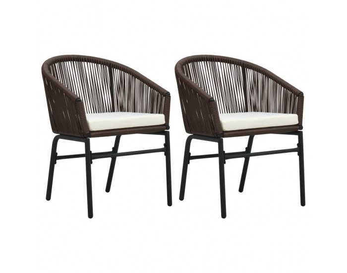 Sonata Градински столове, 2 бр, кафяв PVC ратан
