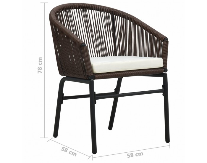 Sonata Градински столове, 2 бр, кафяв PVC ратан