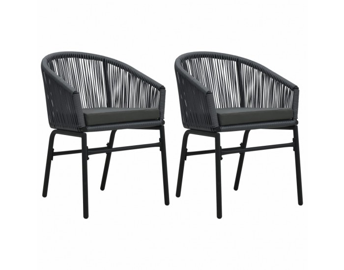 Sonata Градински столове, 2 бр, антрацит, PVC ратан