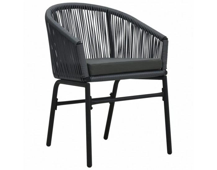 Sonata Градински столове, 2 бр, антрацит, PVC ратан