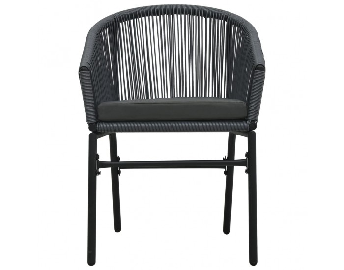 Sonata Градински столове, 2 бр, антрацит, PVC ратан