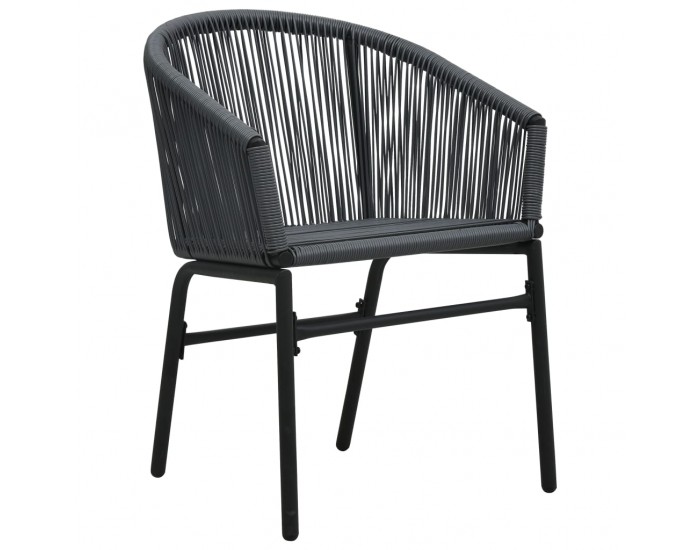 Sonata Градински столове, 2 бр, антрацит, PVC ратан