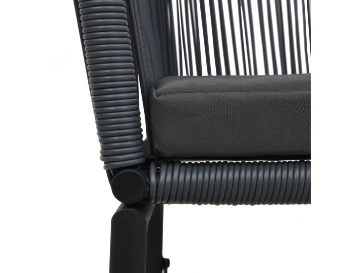 Sonata Градински столове, 2 бр, антрацит, PVC ратан