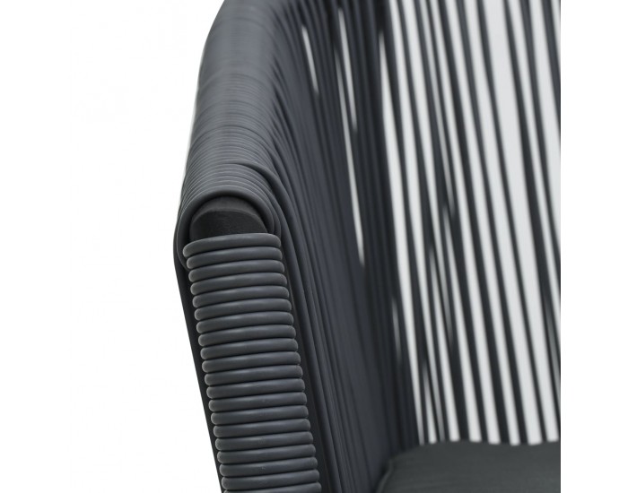 Sonata Градински столове, 2 бр, антрацит, PVC ратан