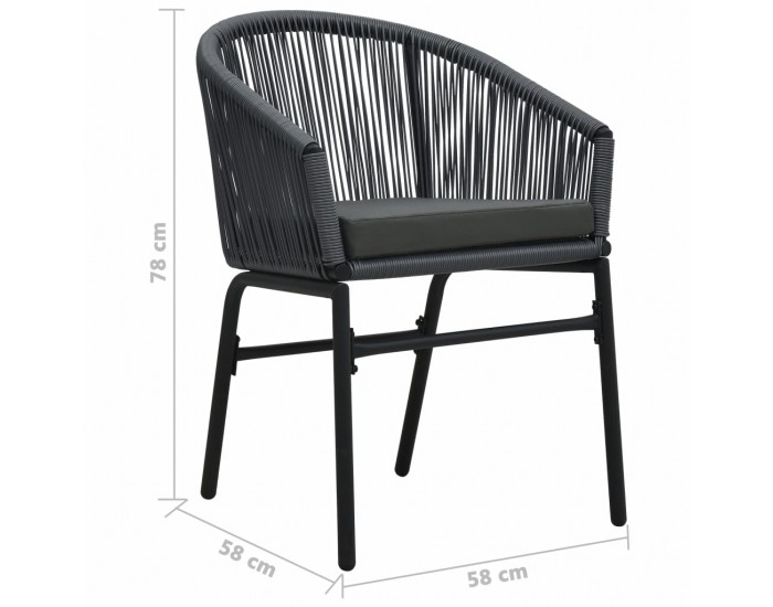 Sonata Градински столове, 2 бр, антрацит, PVC ратан