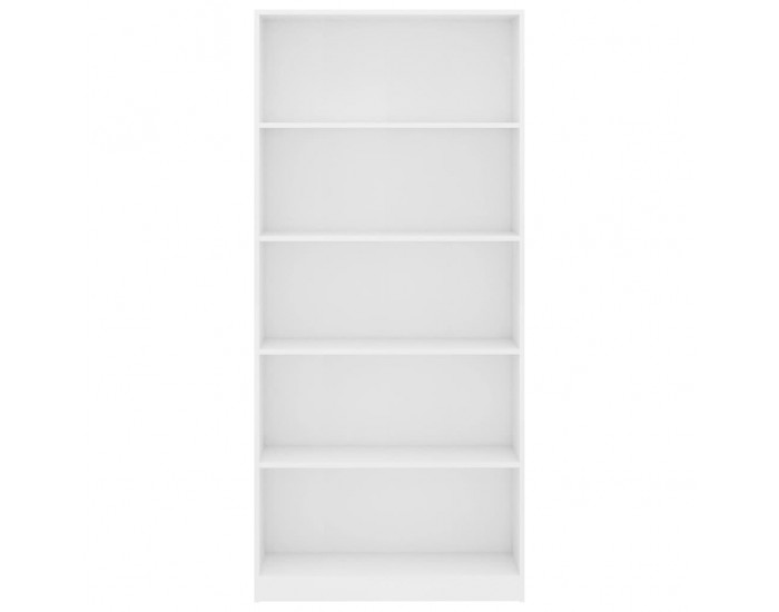 Sonata 5-етажна библиотека, бяла, 80x24x175 см, ПДЧ