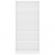 Sonata 5-етажна библиотека, бял силен гланц, 80x24x175 см, ПДЧ