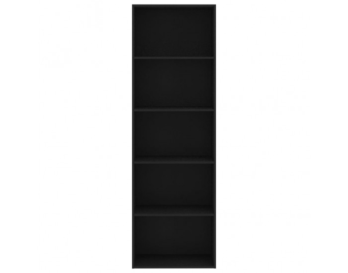Sonata 5-етажна библиотека, черна, 60x30x189 см, ПДЧ