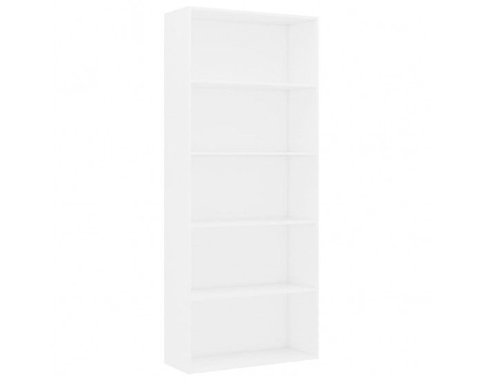 Sonata 5-етажна библиотека, бяла, 80x30x189 см, ПДЧ