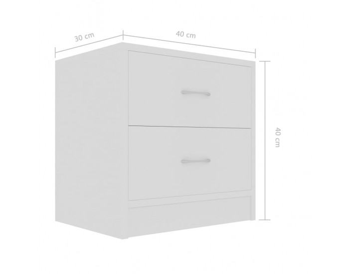 Sonata Нощно шкафче, бяло, 40x30x40 см, ПДЧ