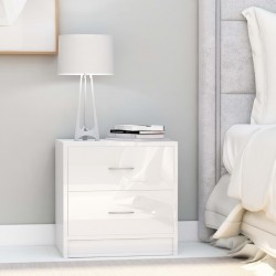Sonata Нощни шкафчета, бял гланц, 2 бр, 40x30x40 см, ПДЧ - Спалня