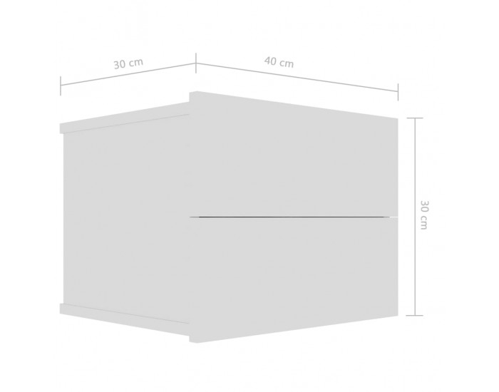 Sonata Нощни шкафчета, 2 бр, бели, 40x30x30 см, ПДЧ