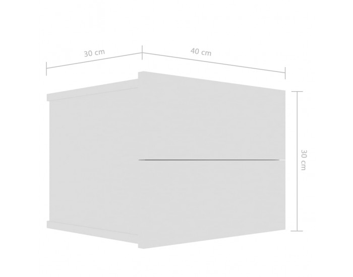 Sonata Нощно шкафче, бял гланц, 40x30x30 см, ПДЧ