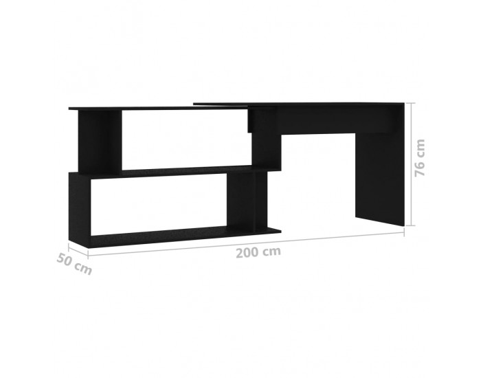 Sonata Ъглово бюро, черно, 200x50x76 см, ПДЧ Sonata Ъглово бюро, черно, 200x50x76 см, ПДЧ