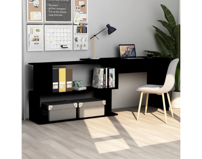 Sonata Ъглово бюро, черно, 200x50x76 см, ПДЧ Sonata Ъглово бюро, черно, 200x50x76 см, ПДЧ