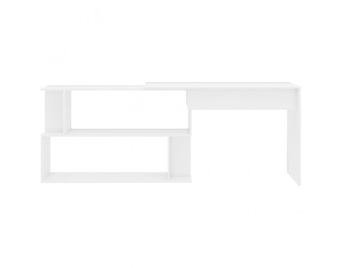 Sonata Ъглово бюро, бял гланц, 200x50x76 см, ПДЧ