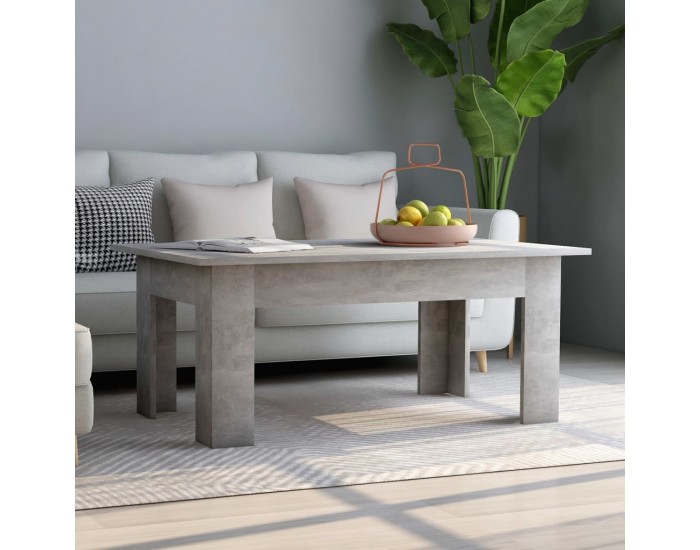 Sonata H Маса за кафе, бетонно сива, 100x60x42 см, инженерно дърво