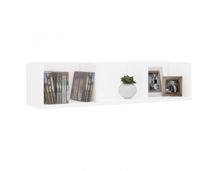 Sonata CD стенен рафт, бял, 75x18x18 см, ПДЧ