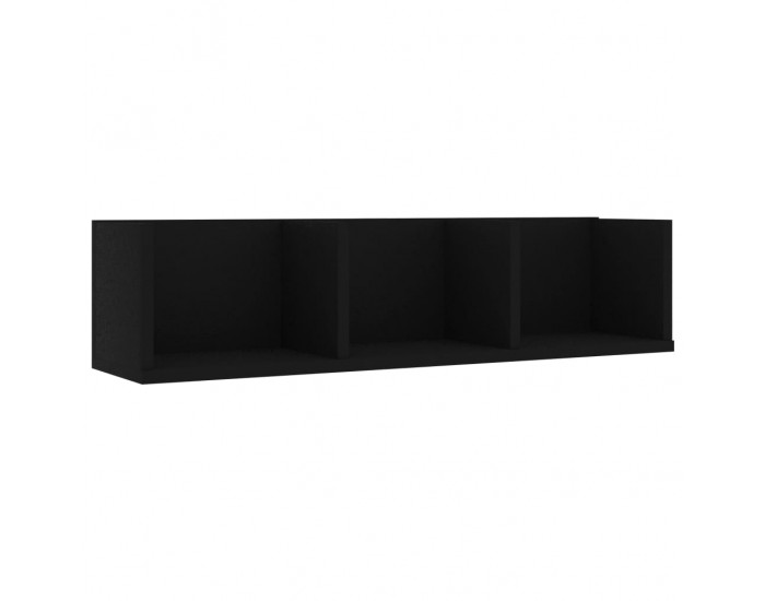 Sonata CD стенен рафт, черен, 75x18x18 см, ПДЧ