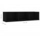 Sonata CD стенен рафт, черен, 75x18x18 см, ПДЧ