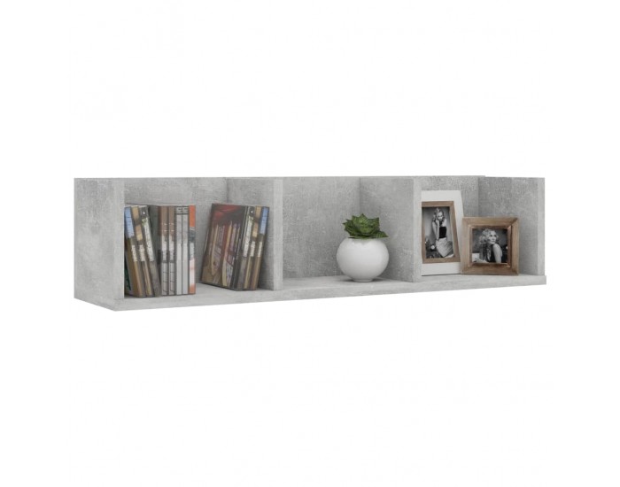 Sonata CD стенен рафт, бетонно сив, 75x18x18 см, ПДЧ Sonata CD стенен рафт, бетонно сив, 75x18x18 см, ПДЧ