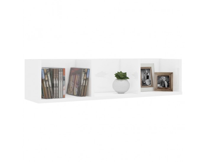 Sonata CD стенен рафт, бял гланц, 75x18x18 см, ПДЧ Sonata CD стенен рафт, бял гланц, 75x18x18 см, ПДЧ