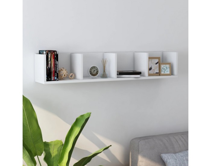 Sonata CD стенен рафт, бял, 100x18x18 см, ПДЧ