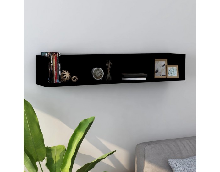 Sonata CD стенен рафт, черен, 100x18x18 см, ПДЧ Sonata CD стенен рафт, черен, 100x18x18 см, ПДЧ