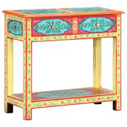 Sonata Ръчно рисувана конзолна маса, 80x35x75 cм, мангово дърво масив - Холни маси