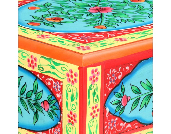 Sonata Ръчно рисувана конзолна маса, 80x35x75 cм, мангово дърво масив